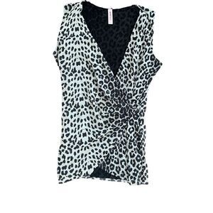 SWEET PEA Cheetah Print Sleeveless Blouse Size Large